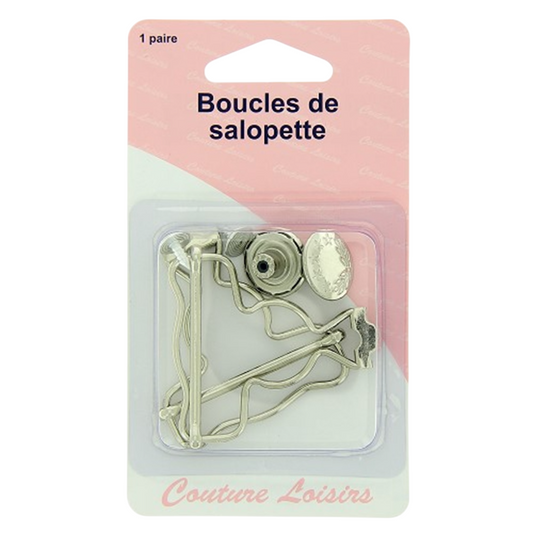 Boucles salopettes- argenté - 40 mm -métal - 2 pièces