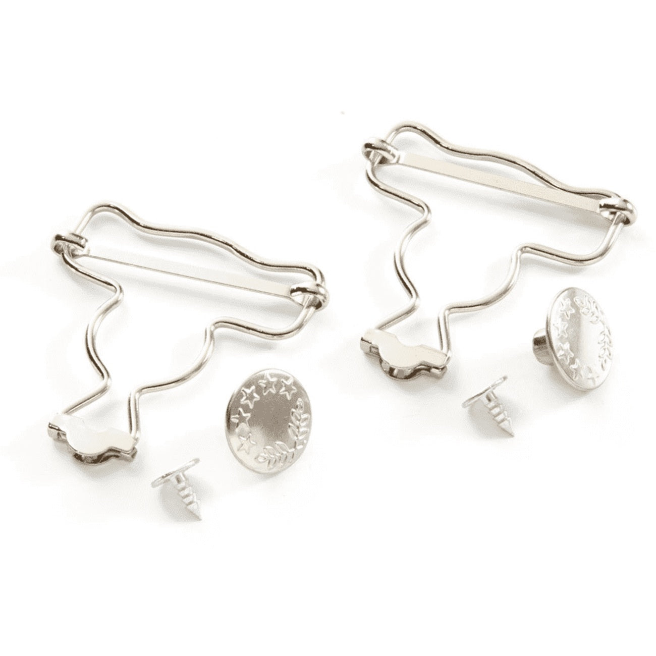 Boucles salopettes- argenté - 40 mm -métal - 2 pièces