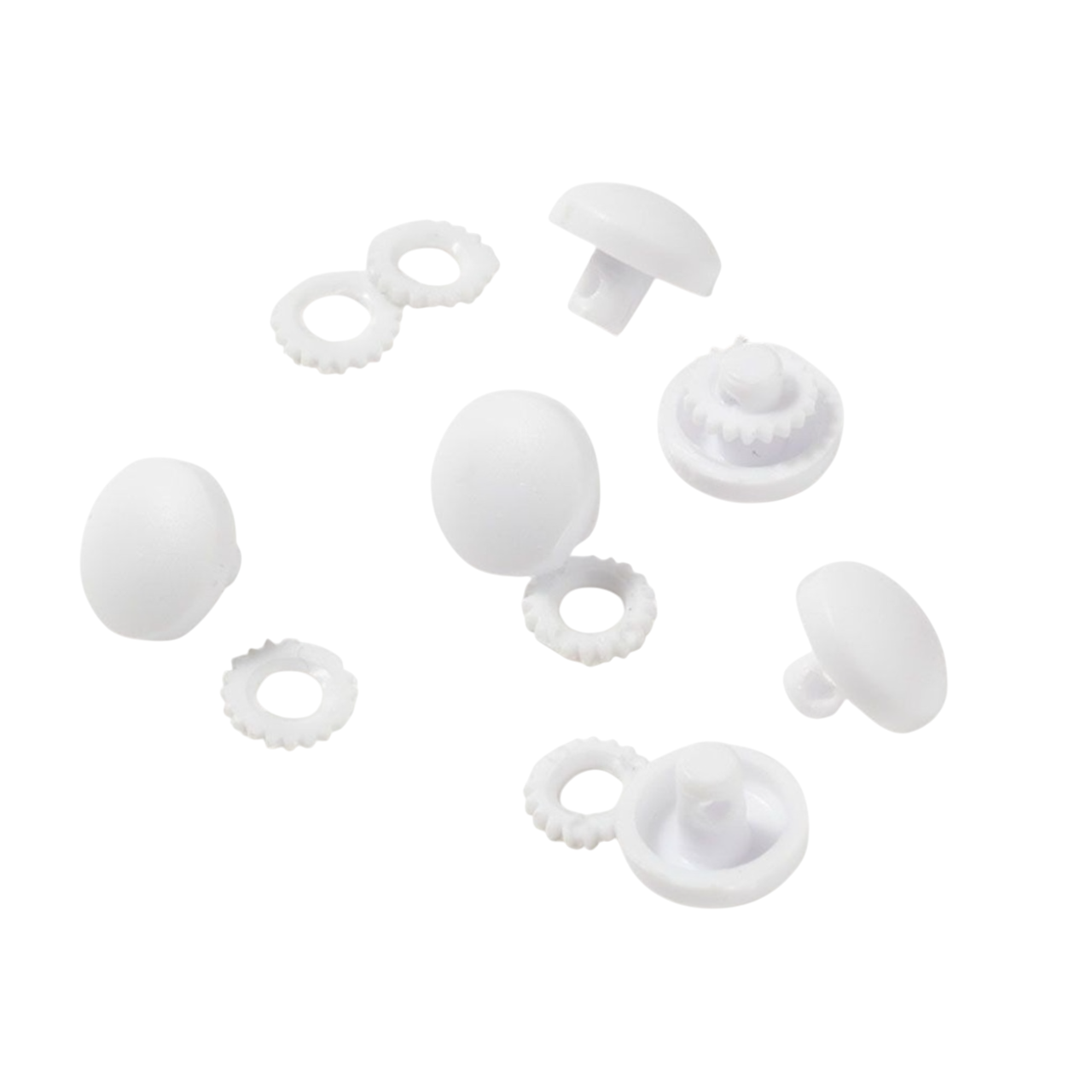 Boutons à recouvrir blanc - D11 mm - 6 pièces - Nylon