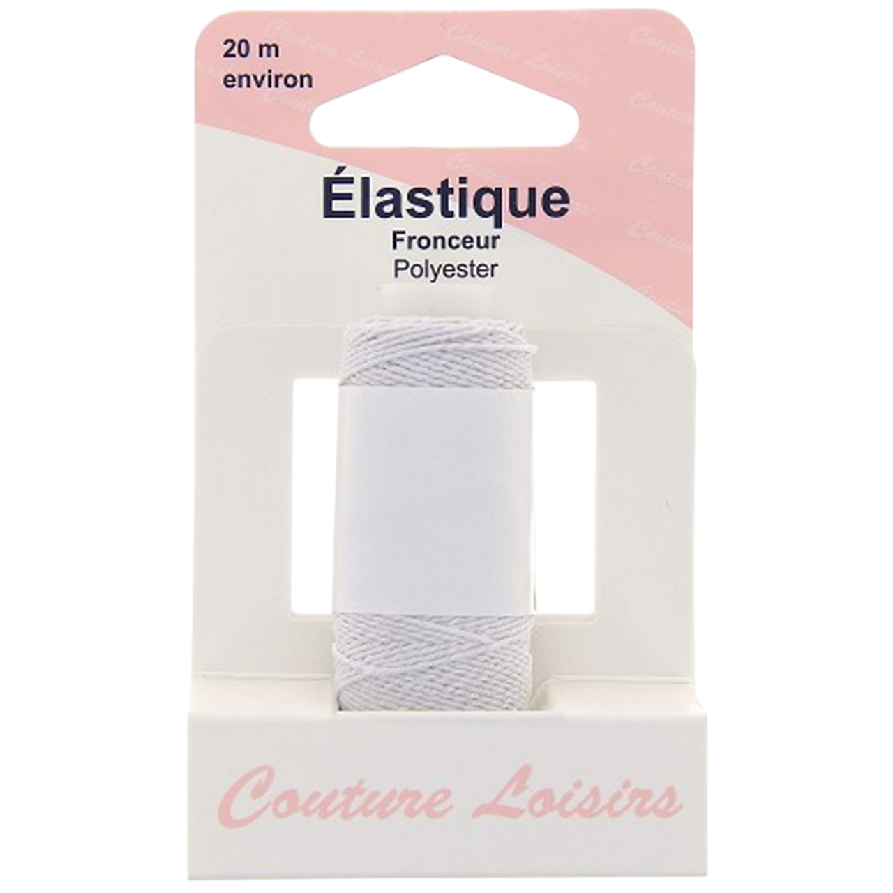 Elastique fronceur - blanc - 20 mètres environ - 50% polyester 50% latex