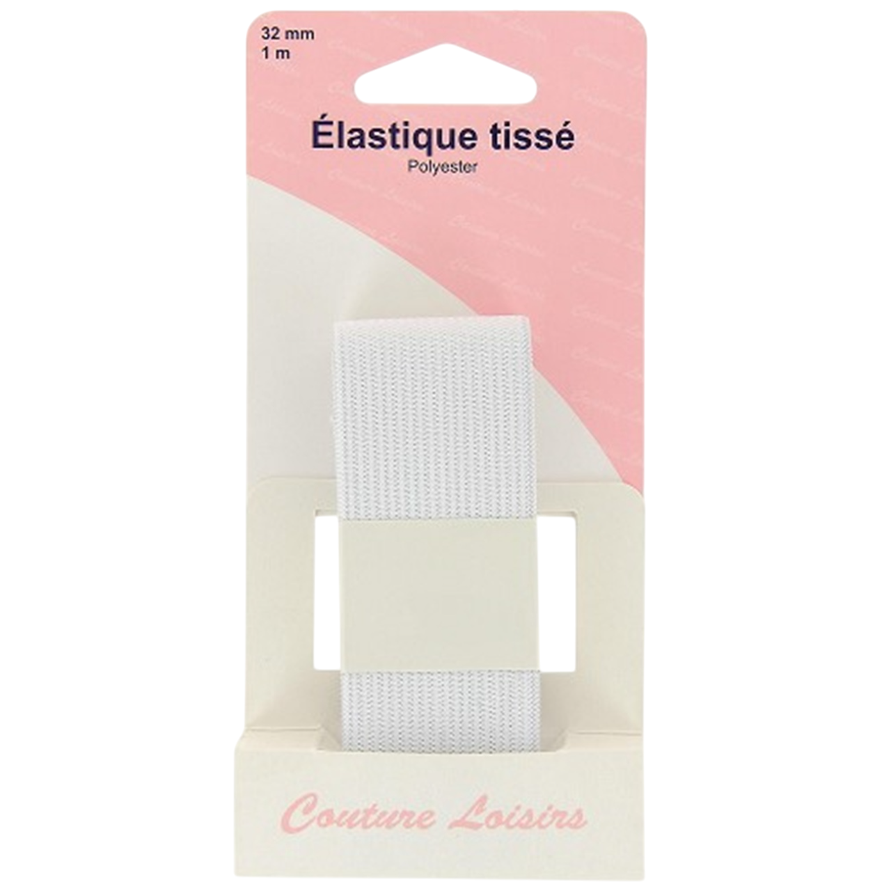 Elastique - Tissé souple - Blanc - 32 mm sur 1 mètre