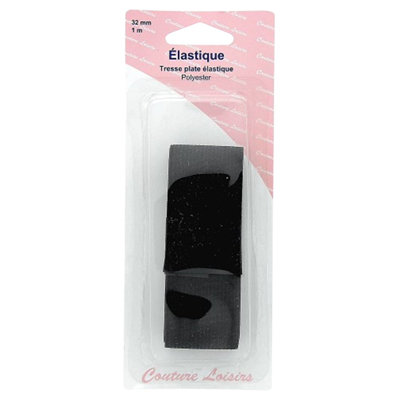 Elastique - Tissé souple - Noir - 32 mm sur 1 mètre