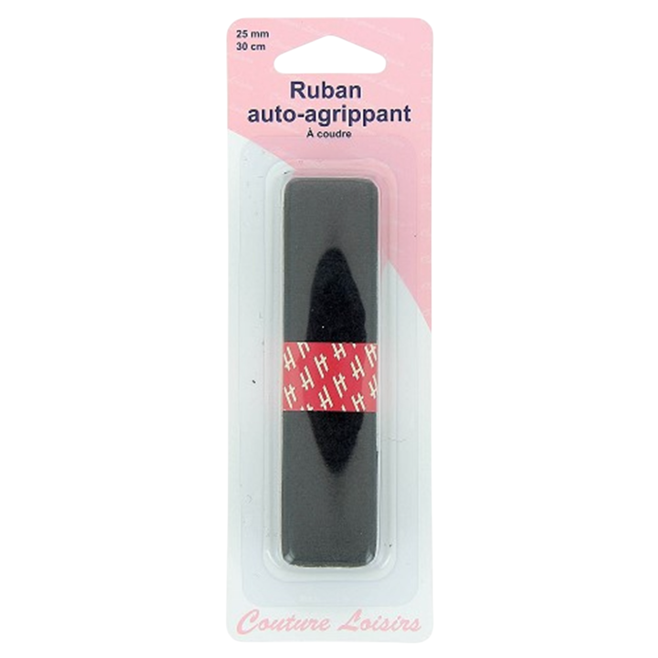 Ruban auto-agrippant noir à coudre, 25 mm x 30 cm – boucle et crochet pour couture textile. Canocea