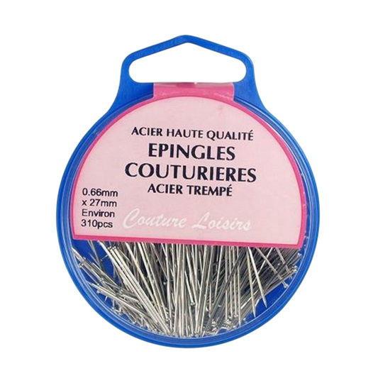 Boite + Epingles "bouts pointus" - D0.66x27mm -± 310 pièces -