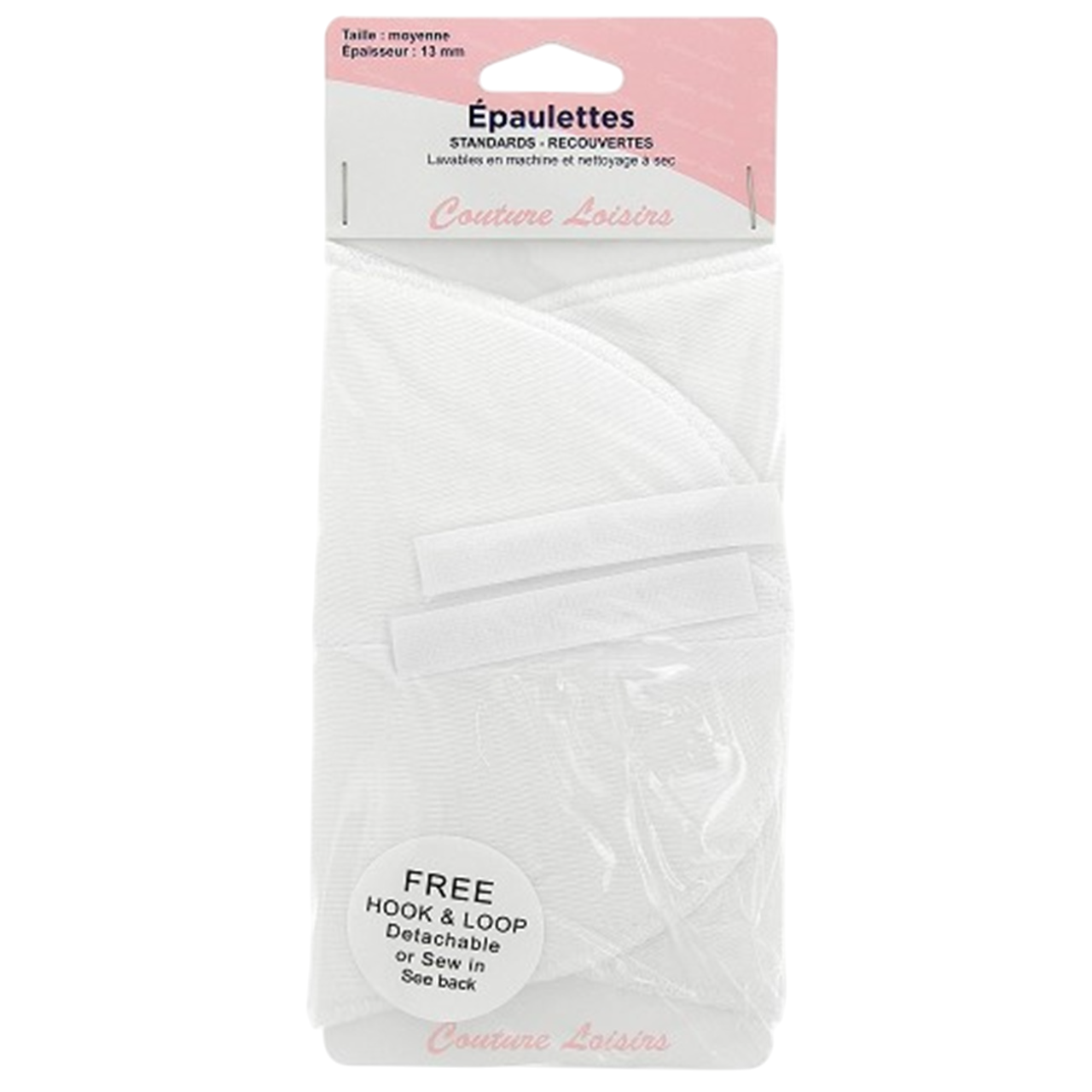 Épaulette classique blanche 13 mm, 15 x 10 cm – structure légère pour vestes ou costumes. Canocea