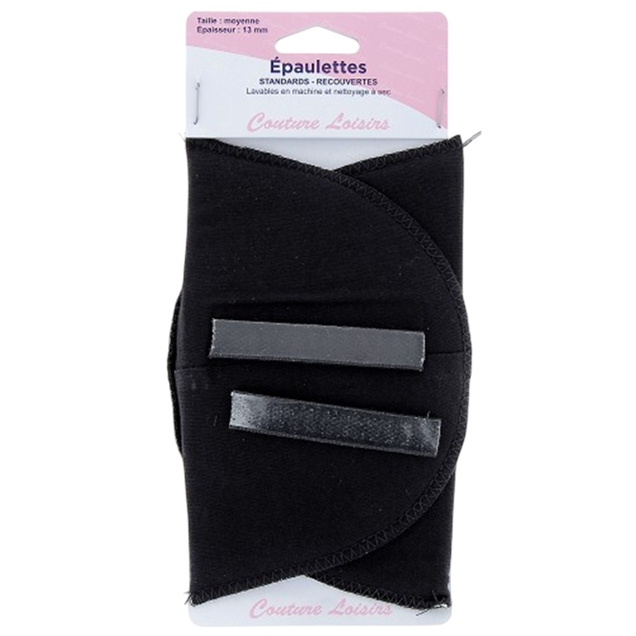 Épaulette noire classique 13 mm, 15 x 10 cm – galbe discret pour vestes ou uniformes. Canocea