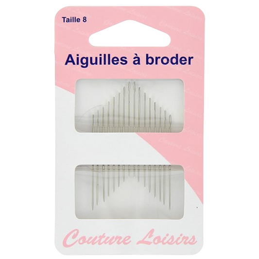 Aiguilles à broder - Taille 8 - 16 pièces -