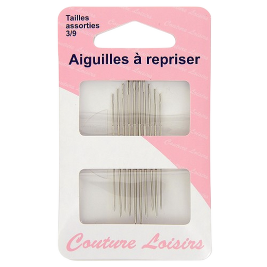 Aiguilles à repriser - Taille de 3 à 9 - 10 pièces