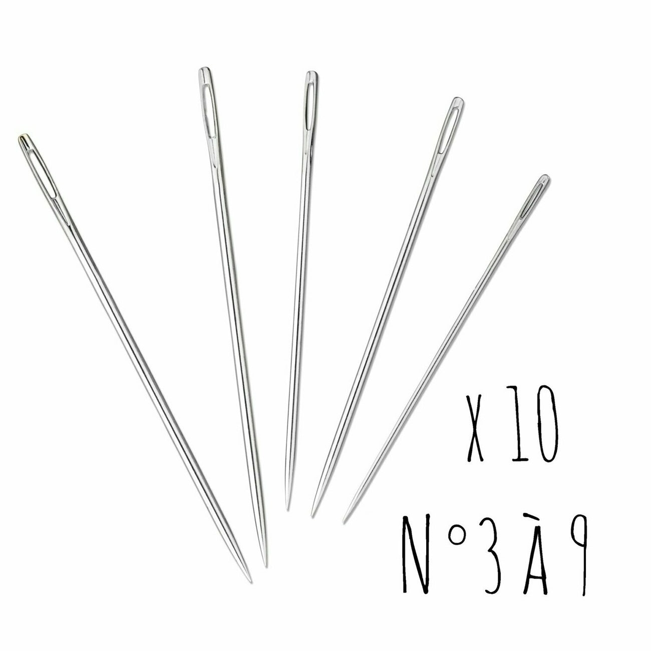 Aiguilles à repriser - Taille de 3 à 9 - 10 pièces