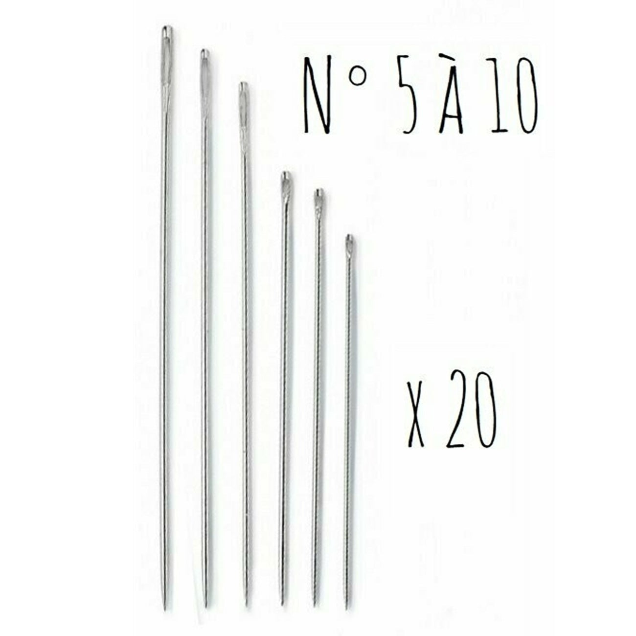 Aiguilles à coudre - Taille de 5 à 10 - 20 pièces