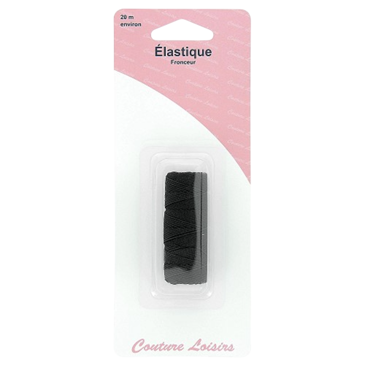 Elastique fronceur - noir - 20 mètres environ - 50% polyester 50% latex