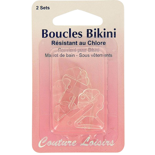 Boucles bikini - transparentes - 2 pièces - résistant au chlore
