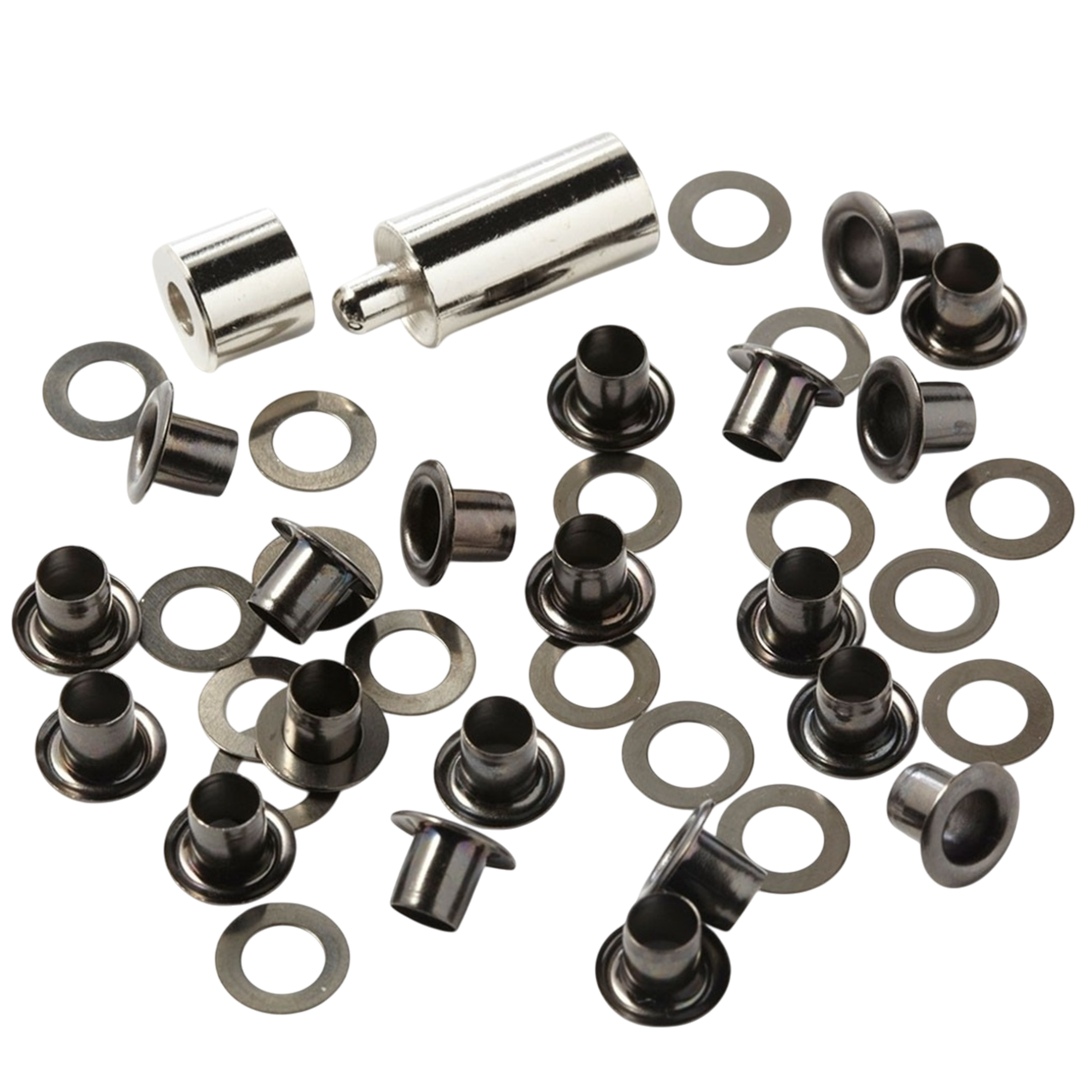 Oeillets de 5 mm noirs, pose facile grâce à l'outil de pose fourni. Canocea