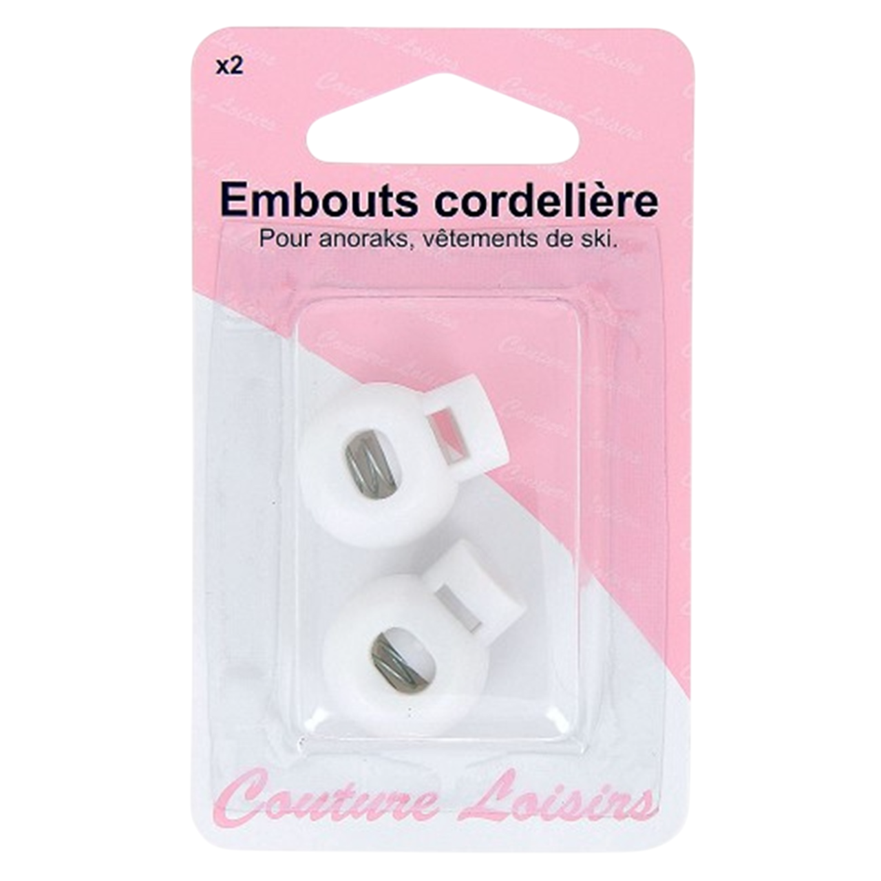 Embout cordelière - Blanc - 2 pièces - stop vêtements