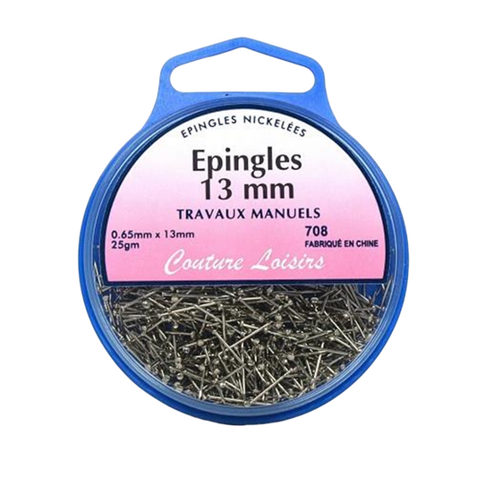 Boite + Epingles nickelés -D0.65x13mm - 25g - 710 pièces