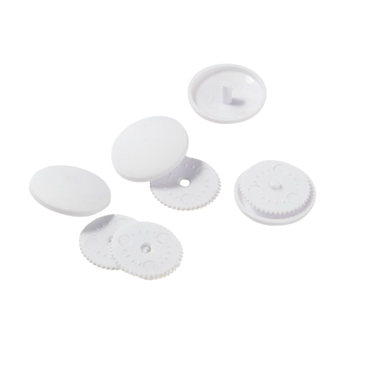 Boutons à recouvrir blanc - D29 mm - 4 pièces - Nylon