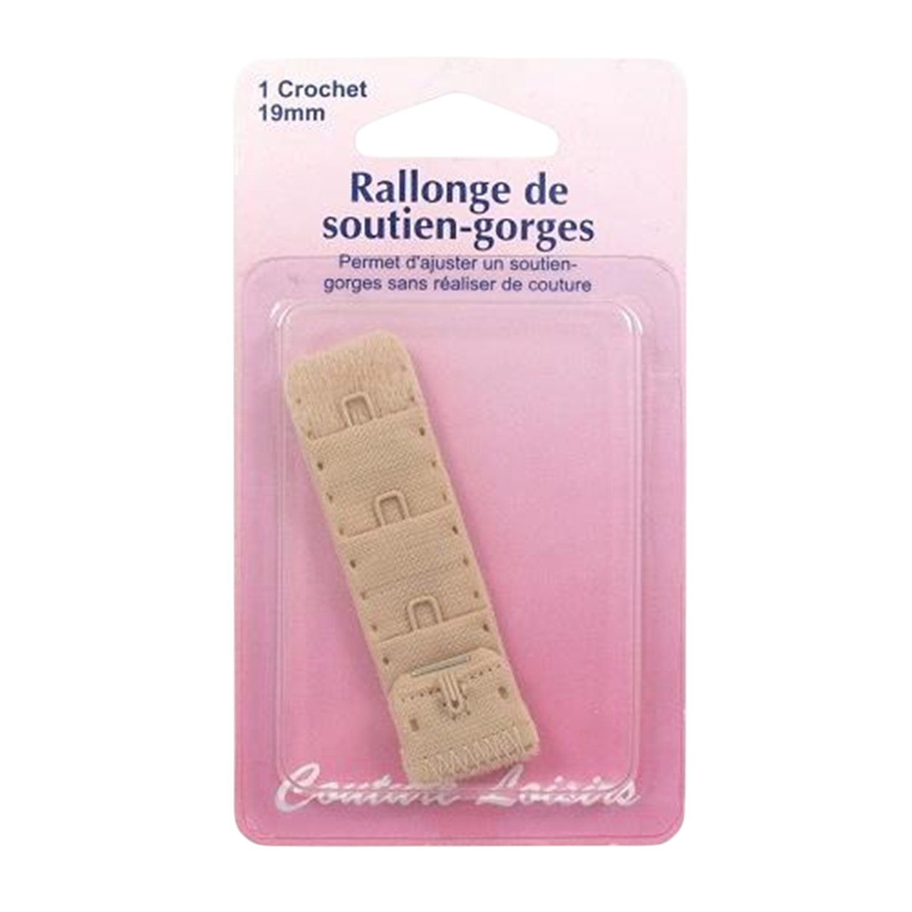 Rallonge soutien-gorge - 19mm - Beige - 1 crochet