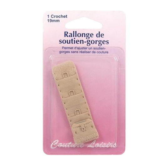 Rallonge soutien-gorge - 19mm - Beige - 1 crochet