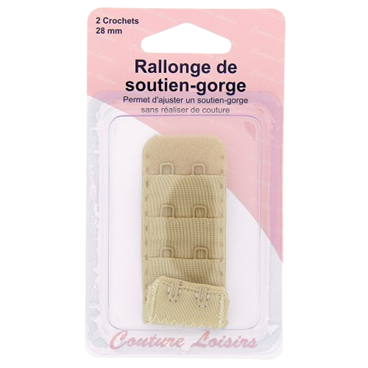 Rallonge soutien-gorge - 28mm - Beige - 2 crochets