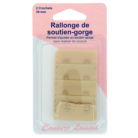 Rallonge soutien-gorge - 38mm - Beige - 2 crochets