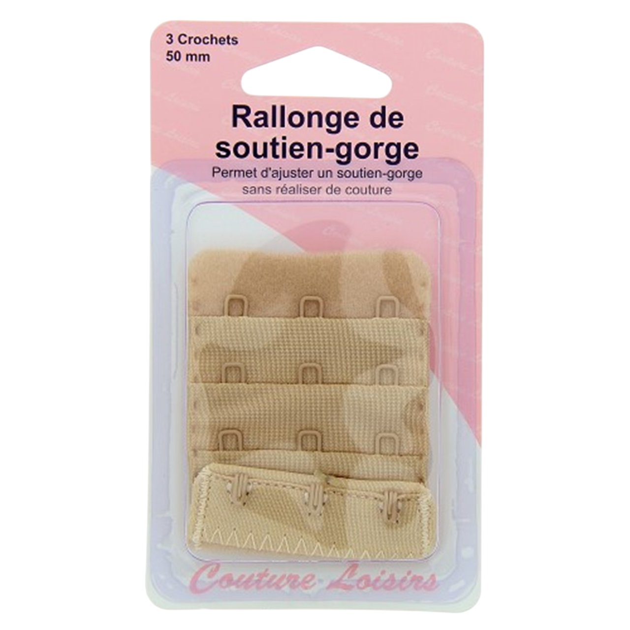 Rallonge soutien-gorge - 50mm - Beige - 3 crochets