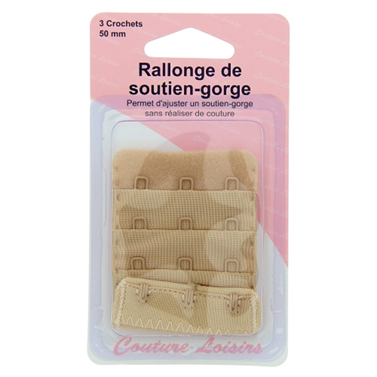Rallonge soutien-gorge - 50mm - Beige - 3 crochets