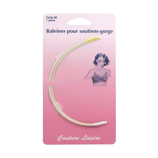 Baleines à soutien-gorge - Taille 90 - métal blanc