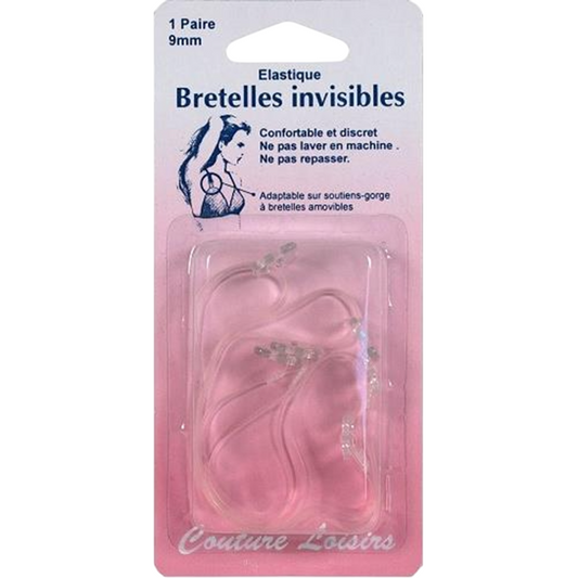 Bretelles soutien gorge élastique - transparentes - 1 paire - amovibles