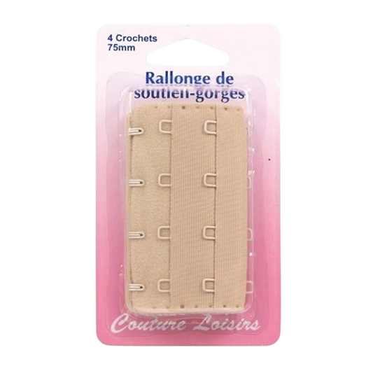 Rallonge soutien-gorge - 75mm - Beige - 4 crochets