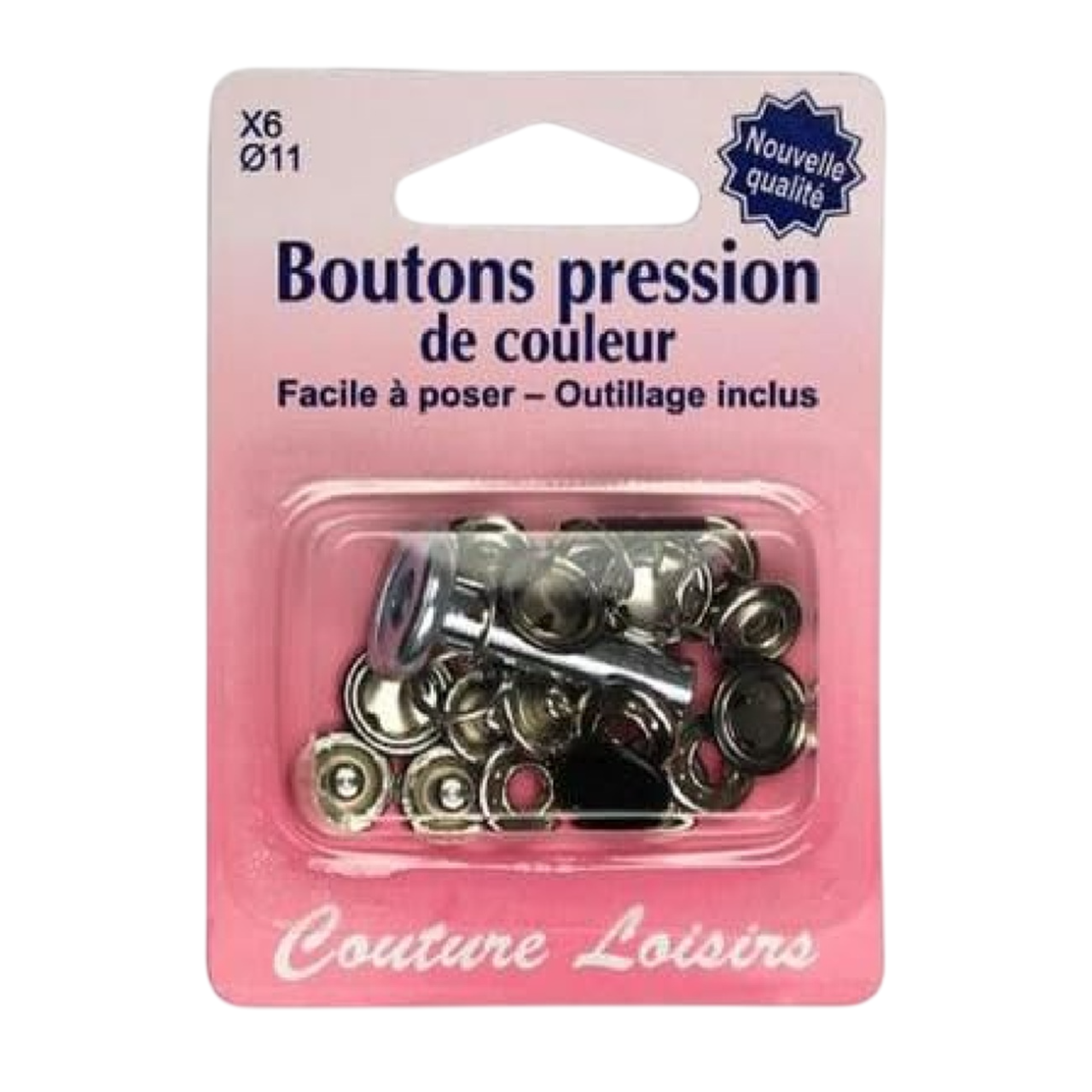 kit boutons pression noir 11 mm couture DIY. Canocea France