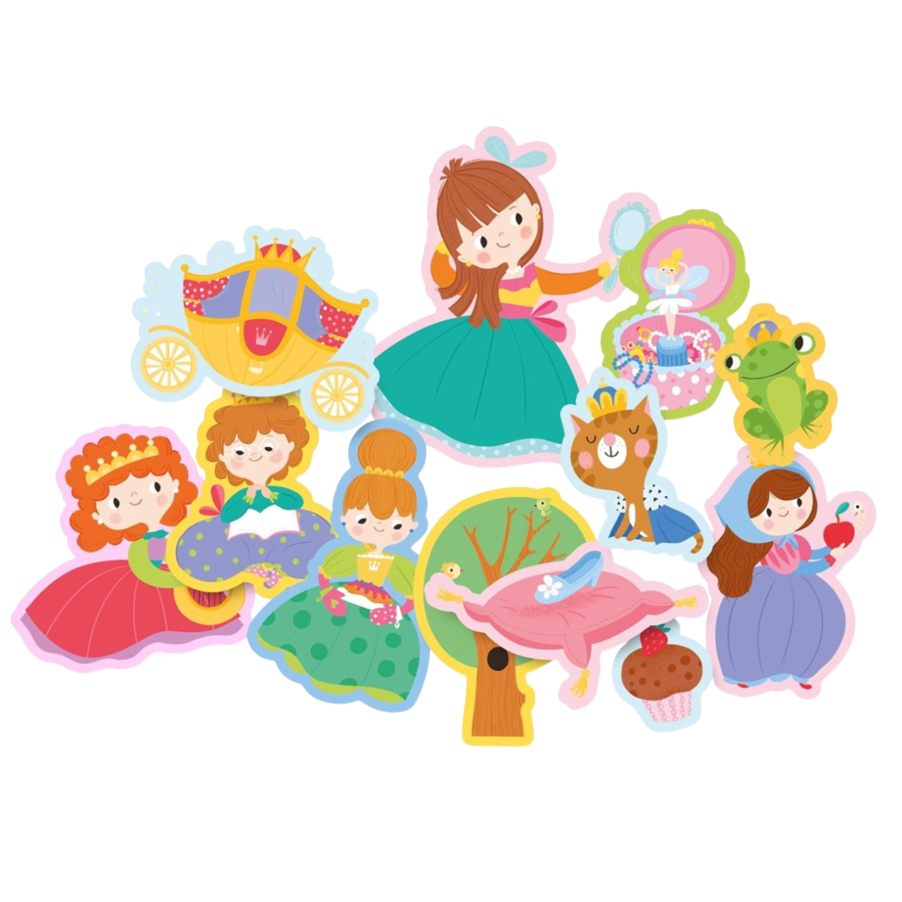 Pochette de gommettes repositionnables- Princesses et princes - 100 pièces - de  4 cm