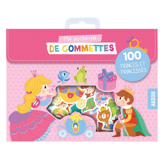 Pochette de gommettes repositionnables- Princesses et princes - 100 pièces - de  4 cm