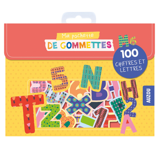 Pochette de gommettes repositionnables- Des chiffres et des lettres - 100 pièces - de  4 cm