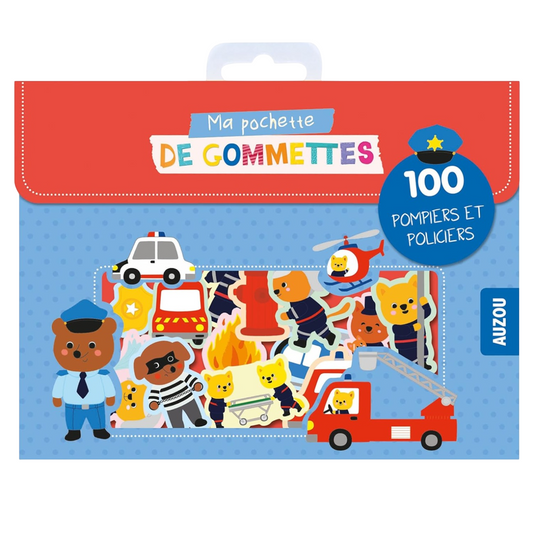 Pochette de gommettes repositionnables- Pompiers - 100 pièces - de  4 cm
