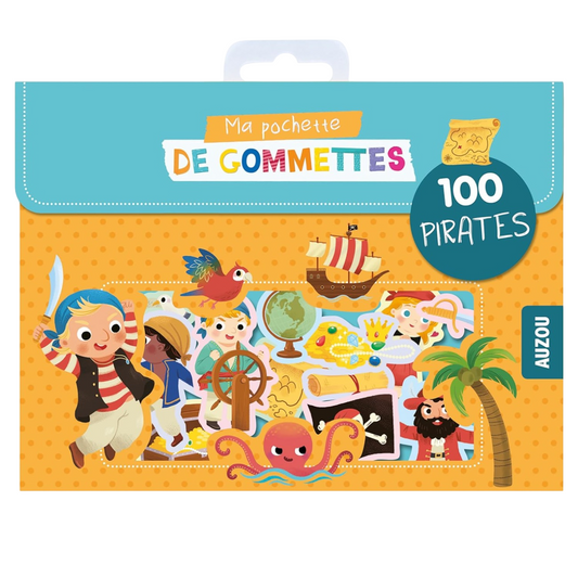Pochette de gommettes repositionnables- Pirates - 100 pièces - de  4 cm