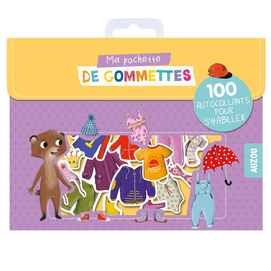 Pochette de gommettes repositionnables- S'habiller - 100 pièces - de  4 cm