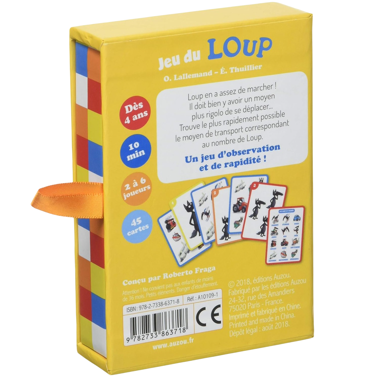 Jeu de carte - Jeu du loup - RAPIDO GO - dès 4 ans - Observation Rapidité - AUZOU