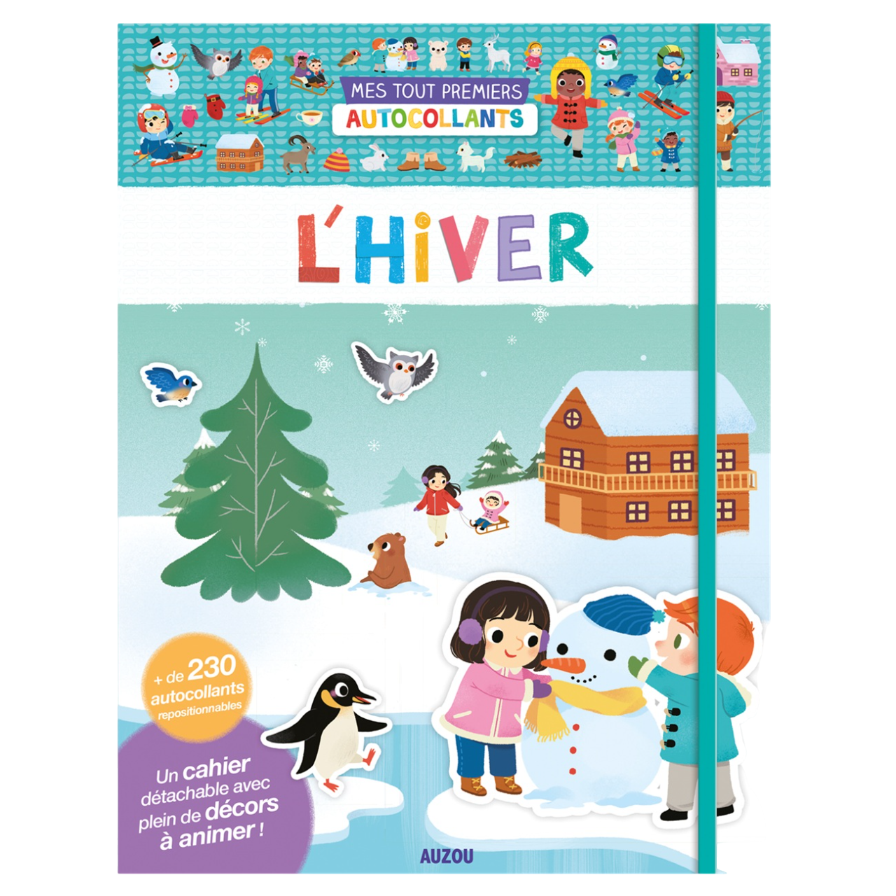 Cahier histoire à animer + autocollants repositionnables - L'hiver - 20 x 26 cm - AUZOU