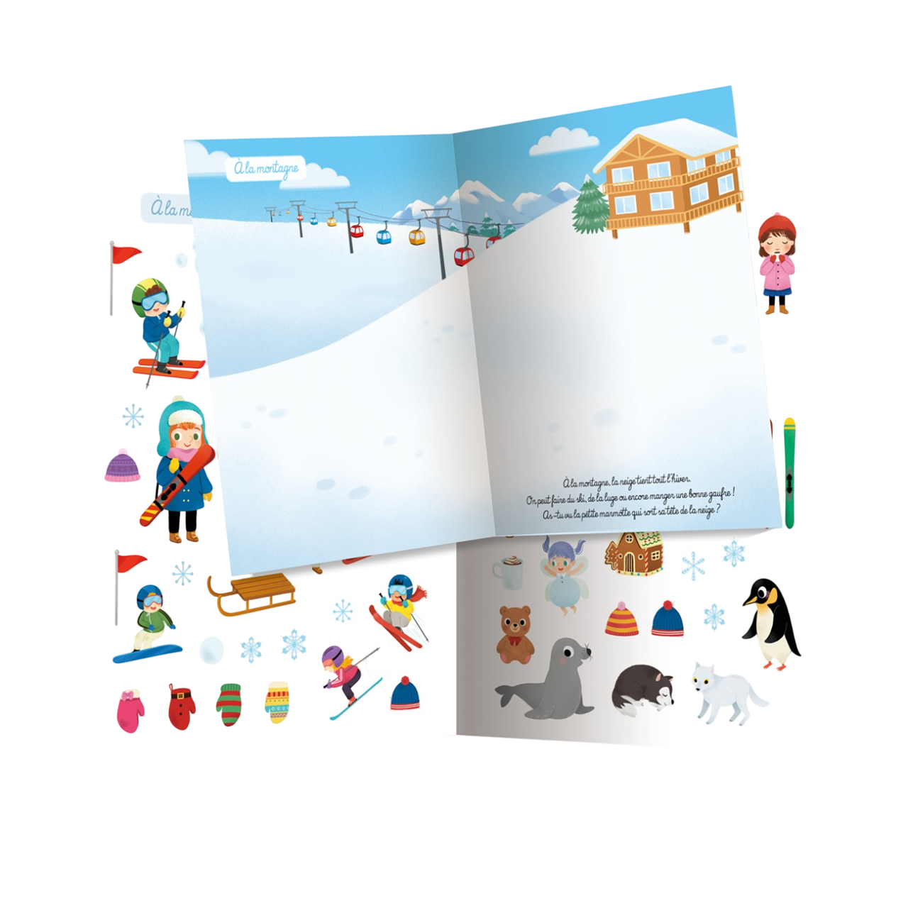 Cahier histoire à animer + autocollants repositionnables - L'hiver - 20 x 26 cm - AUZOU