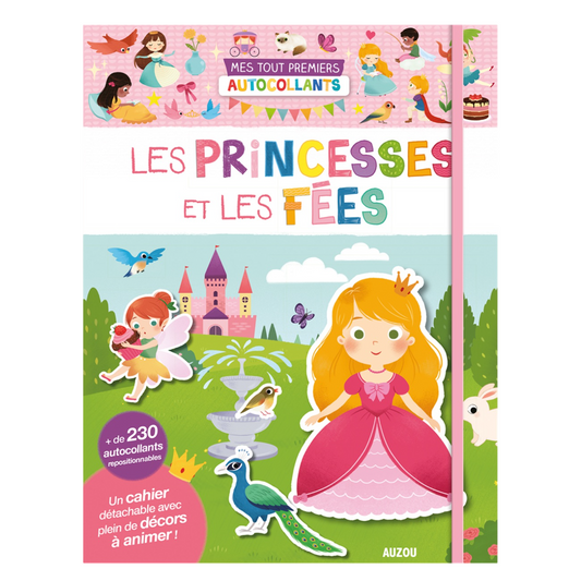 Cahier histoire à animer + autocollants repositionnables - Princesses et fées - 20 x 26 cm - AUZOU