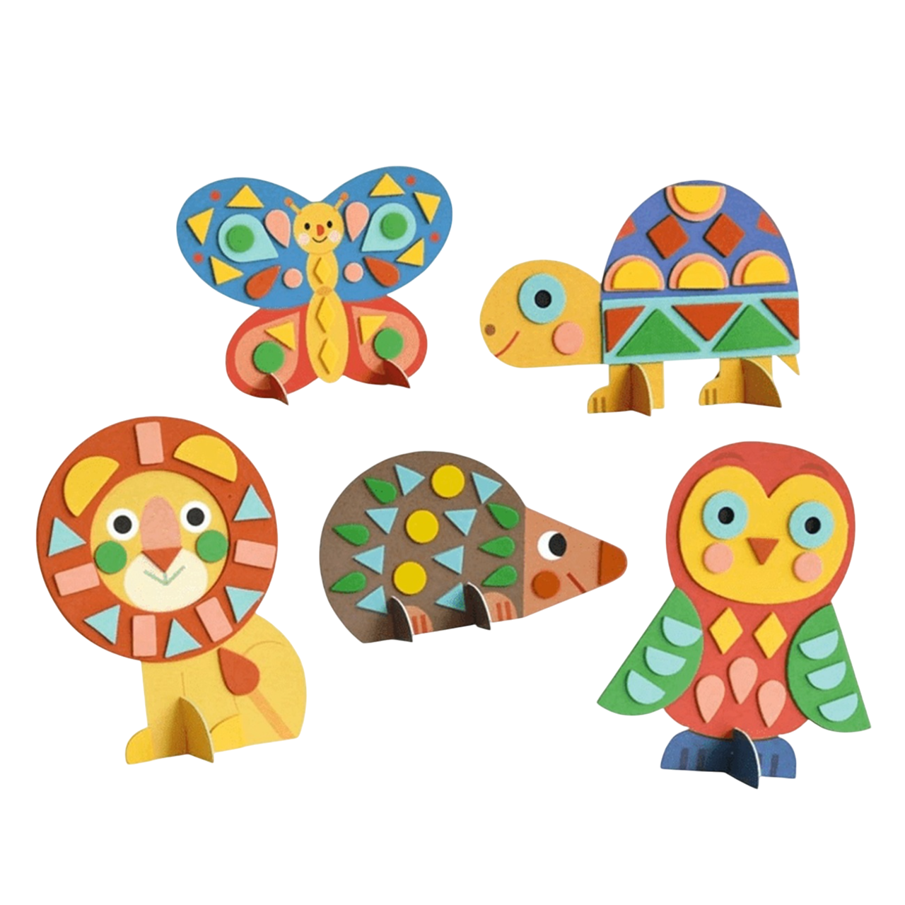 Kit de 5 silhouettes animaux + 200 autocollants en mousse - dès 3 ans - AUZOU