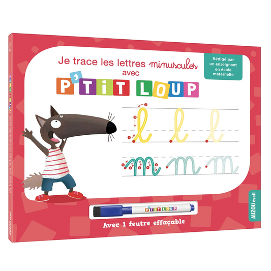 Mon livre ardoise d’écriture + feutre effaçable – Lettres minuscules - 21,5 x 26,5 cm -AUZOU