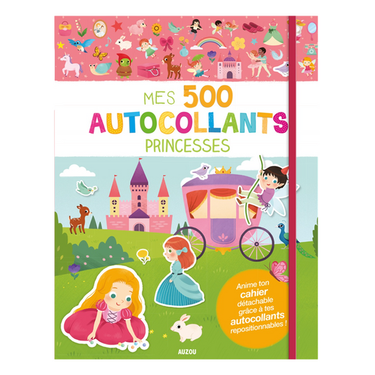 Cahier histoire à animer + autocollants repositionnables - Princesses - 20 x 26 cm - AUZOU
