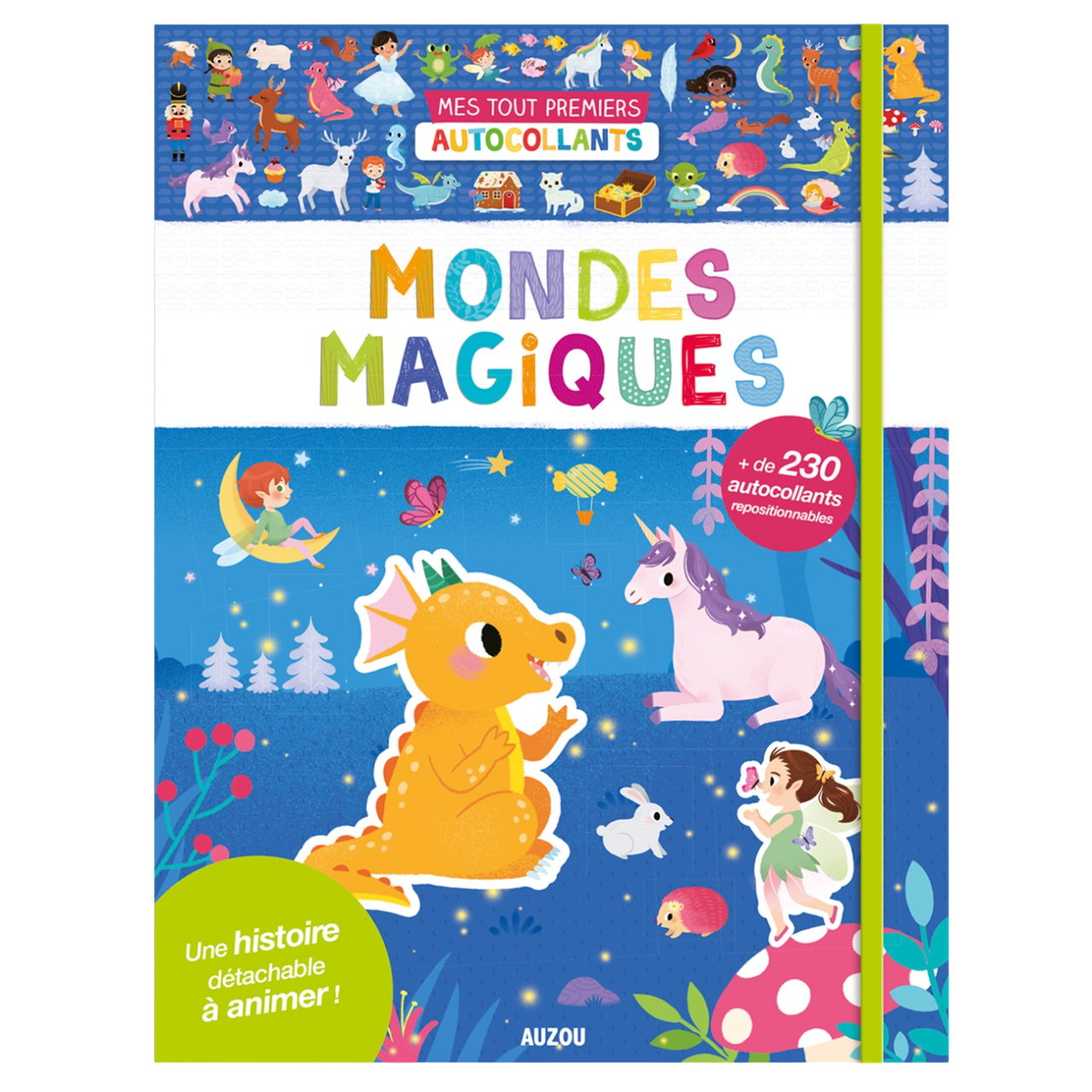 Cahier histoire à animer + autocollants repositionnables - Mondes magiques - 20 x 26 cm - AUZOU