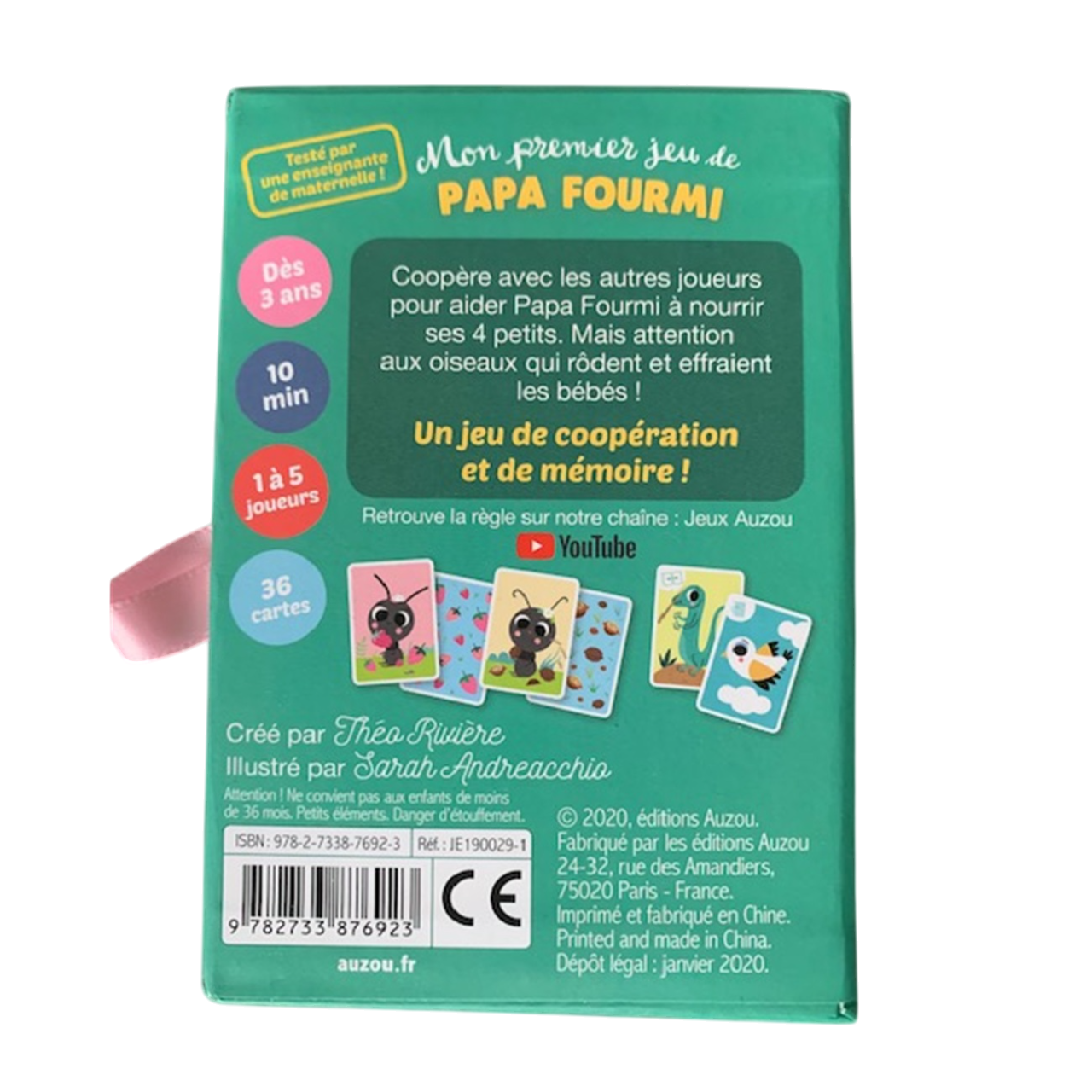 Jeu de carte - PAPA FOURMI - dès 3 ans - Coopération, Mémoire - AUZOU