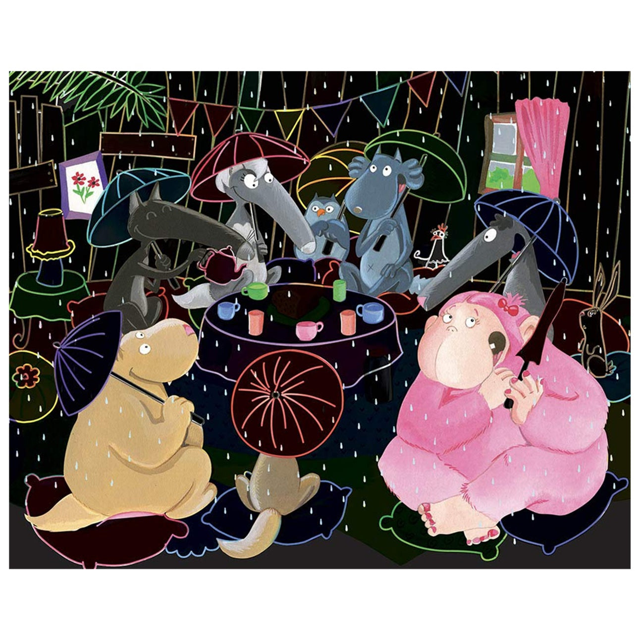 Cartes à gratter Loup + crayon en bois - 10 pièces - 19 x 23,5 cm - dès 4 ans - AUZOU