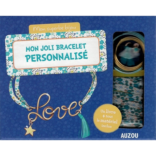 Coffret  - bracelet à personnaliser - livre 24 pages pas à pas - AUZOU