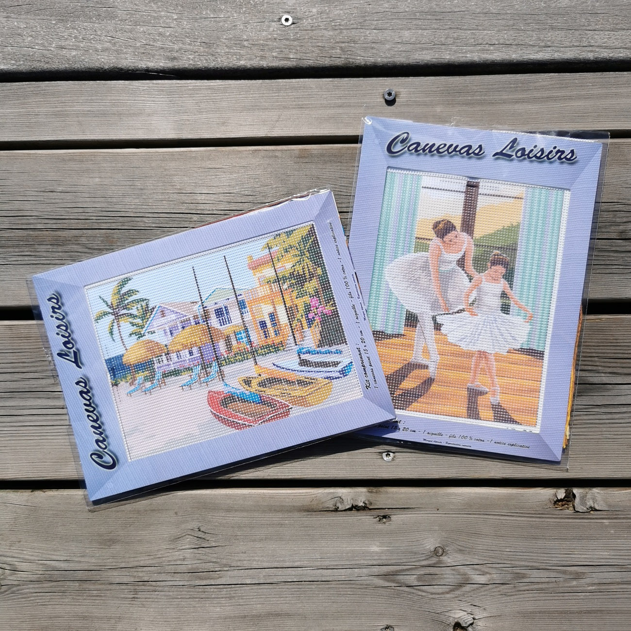 Kit complet canevas Mas maison provençale - 15x20 cm - 100% coton - toile imprimée + aiguille + fils